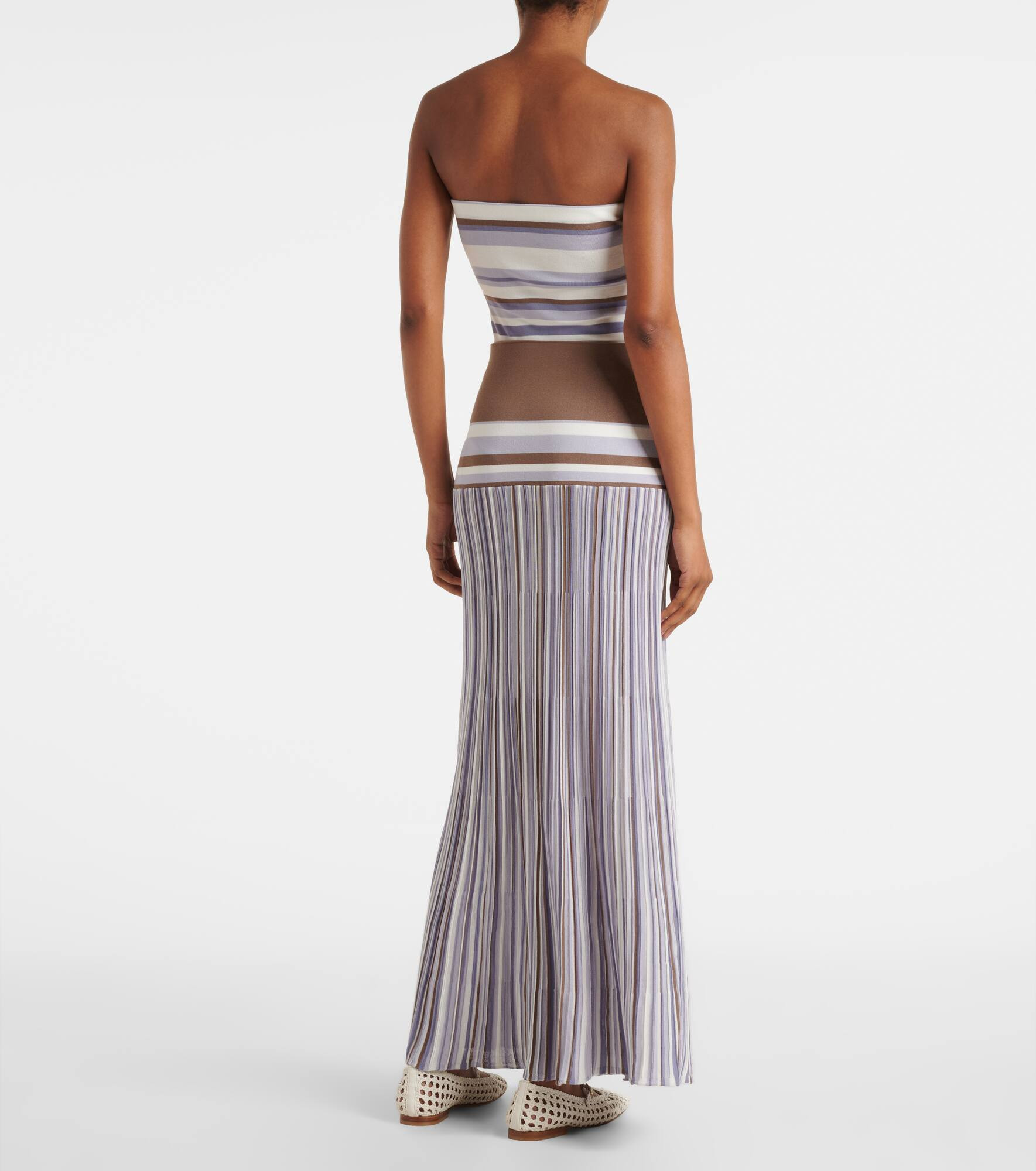 Citara striped cotton-blend maxi skirt - 3