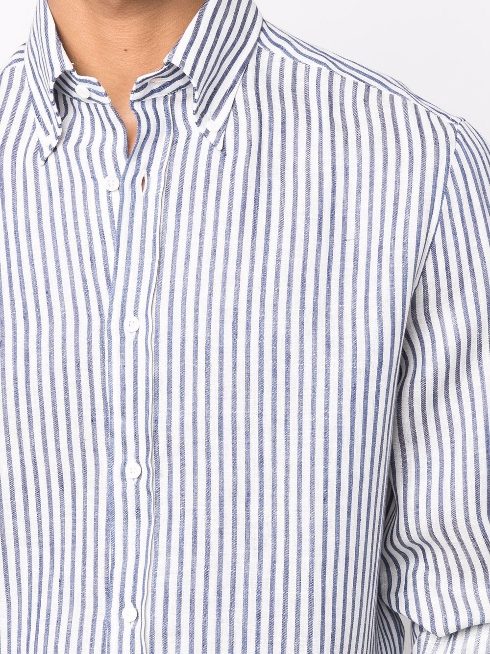 stripe-print long-sleeved shirt - 5