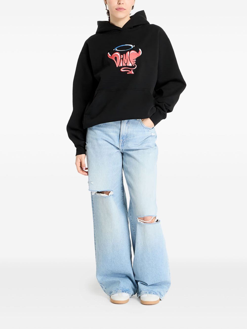logo-embroidered hoodie - 3
