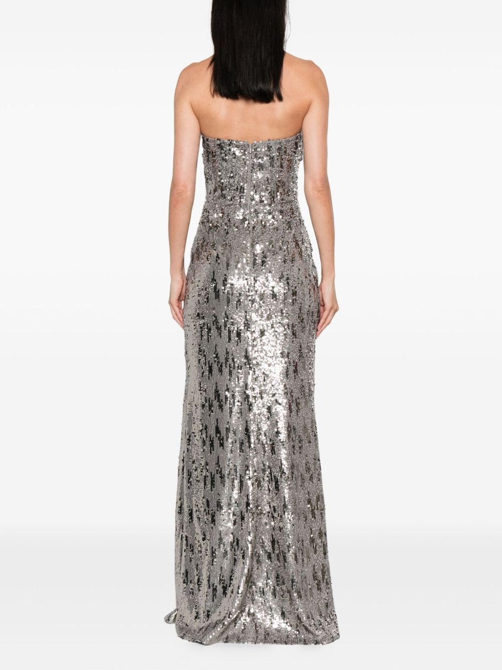 sequin-embellished strapless maxi dress - 4