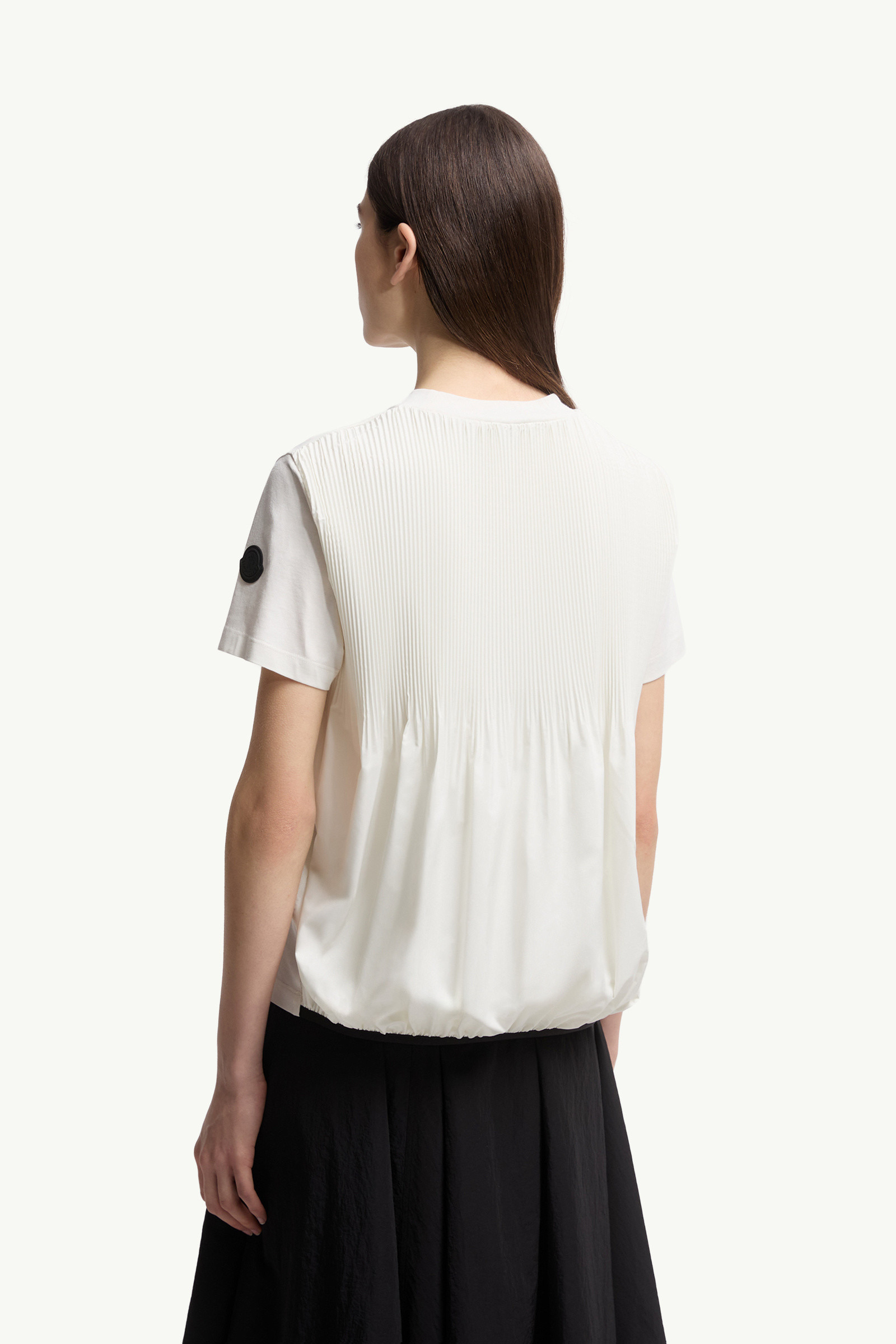 Pleated Back Cotton T-Shirt - 5