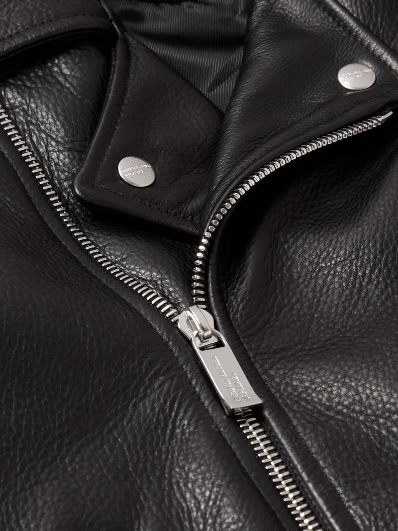 Belted Full-Grain Leather Biker Jacket 5