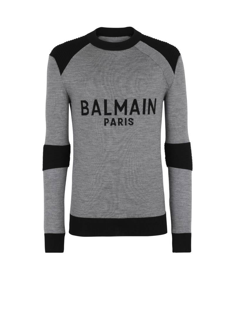 Wool jumper with Balmain Paris logo - 1