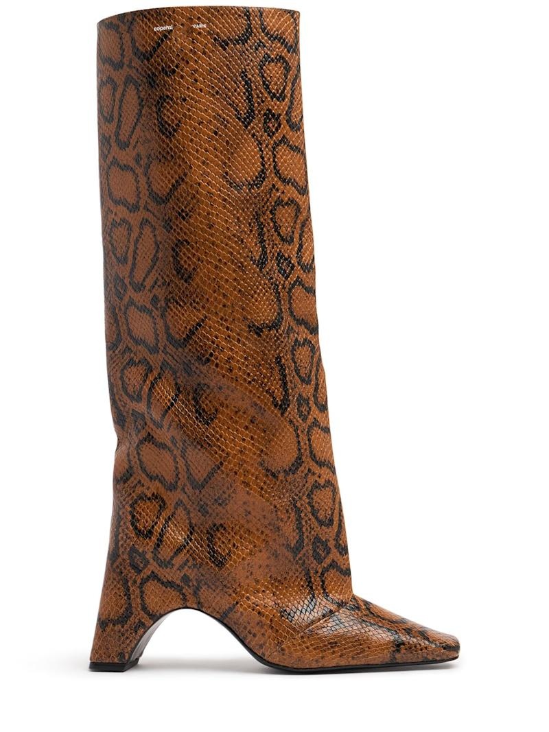 85mm Snake print leather bridge boots - 1