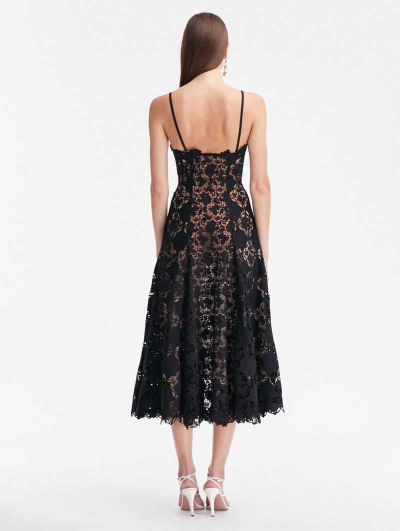 Oscar de la Renta GARDENIA GUIPURE EYELET TANK DRESS outlook