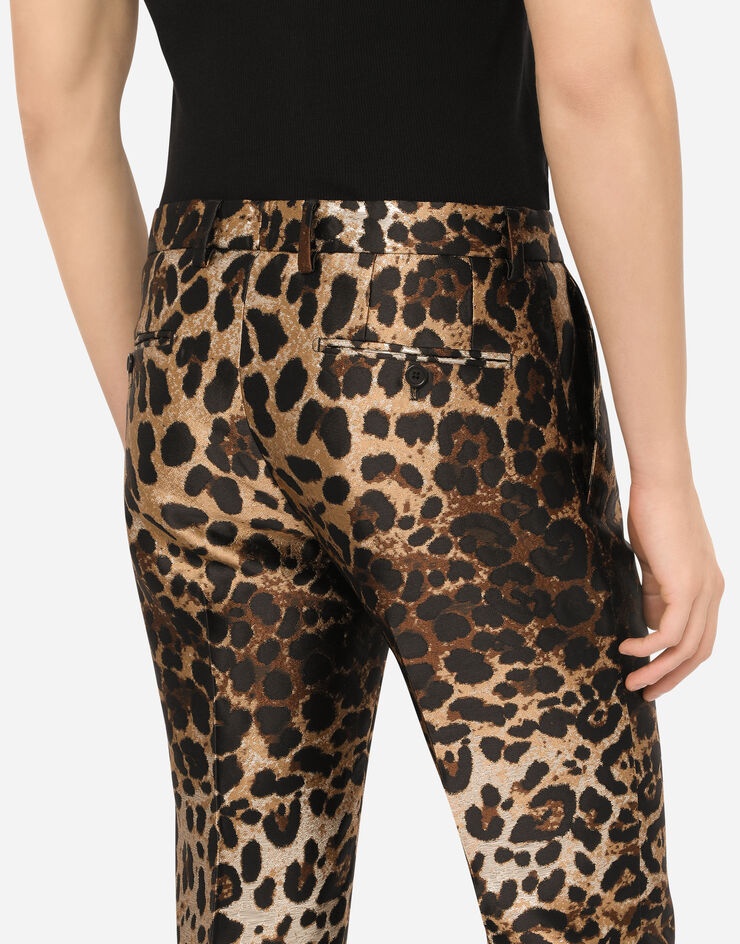 Jacquard pants with leopard design - 5