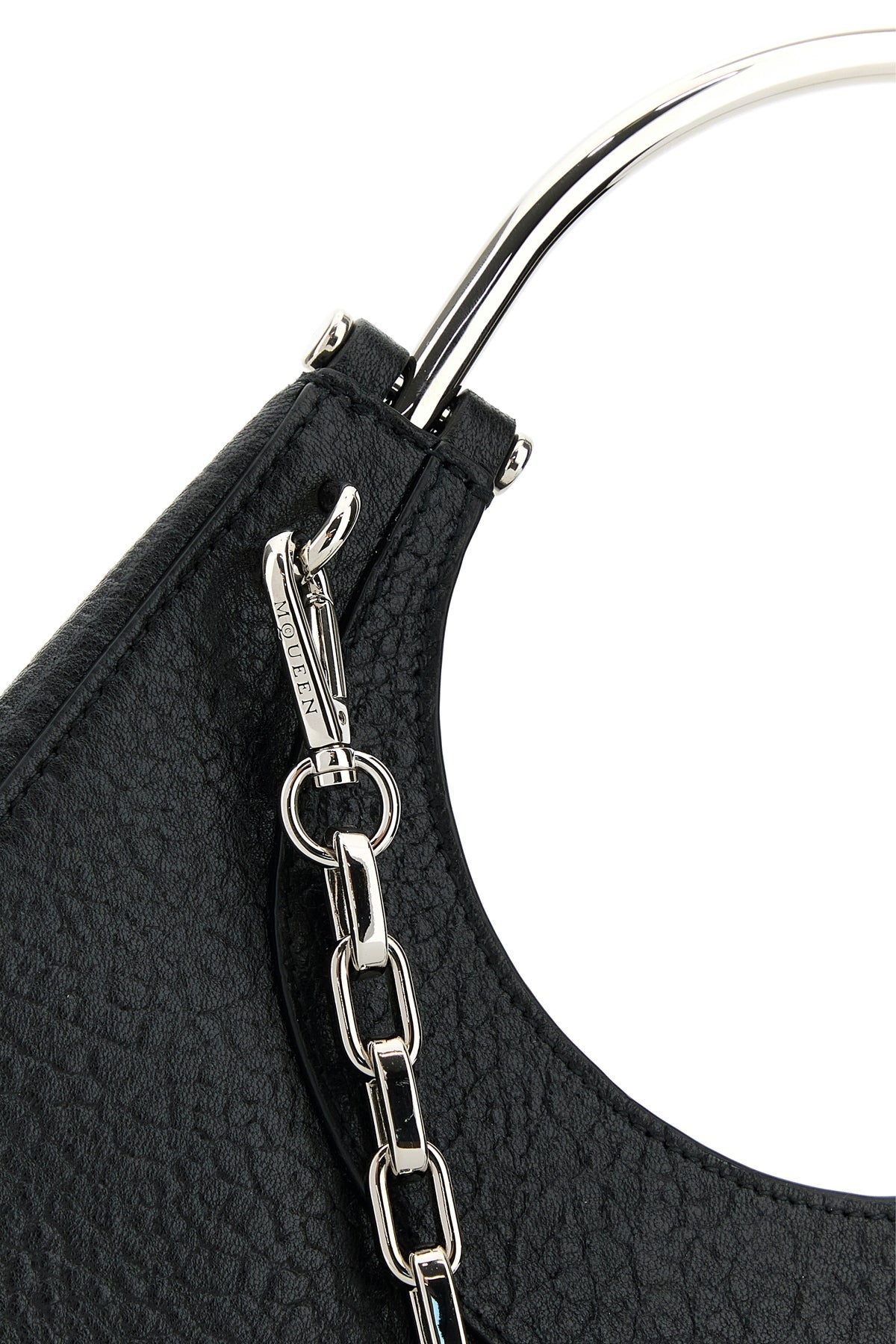 Black leather mini Cross-Bar handbag - 4