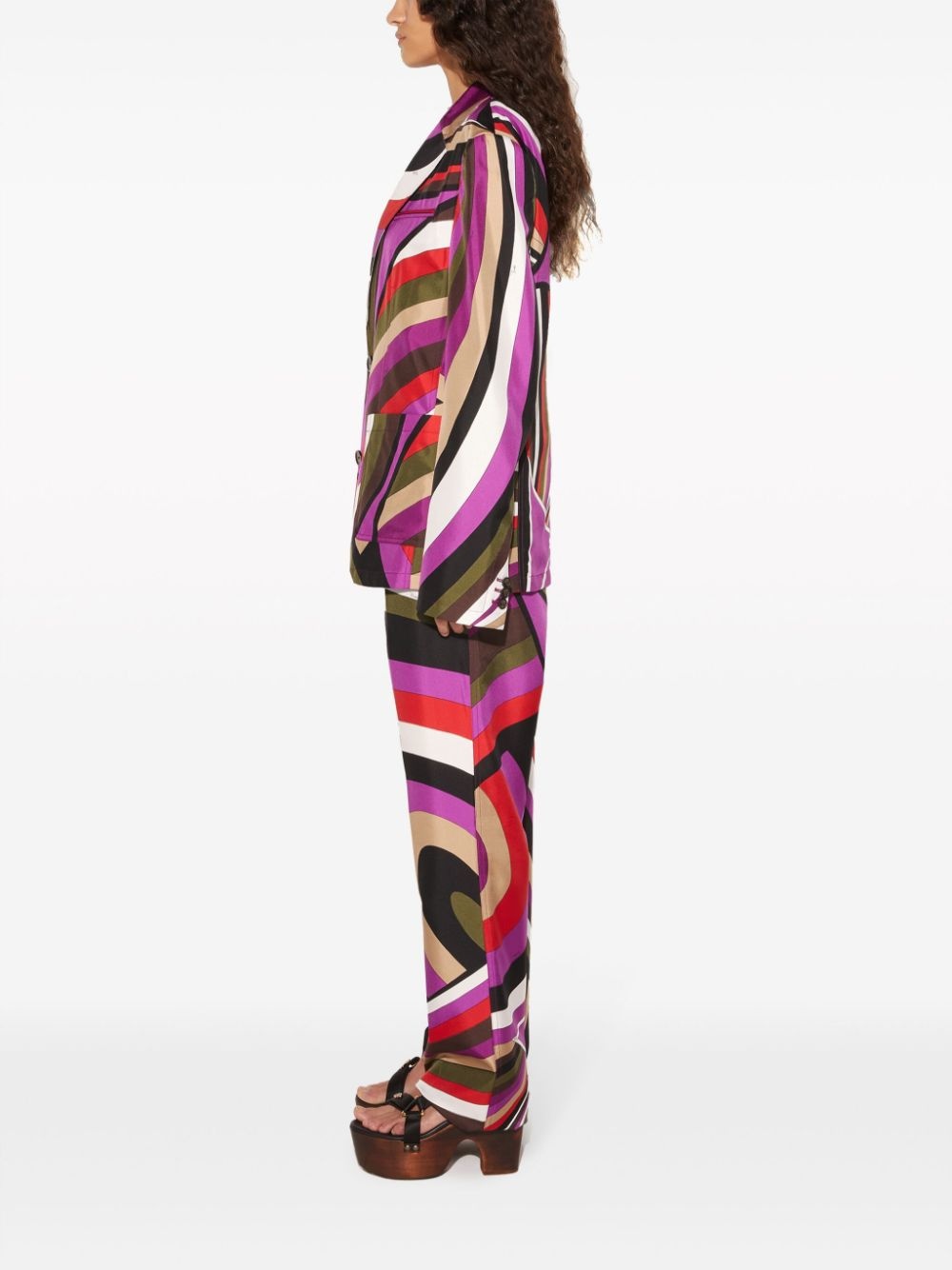 abstract-print silk trousers - 3