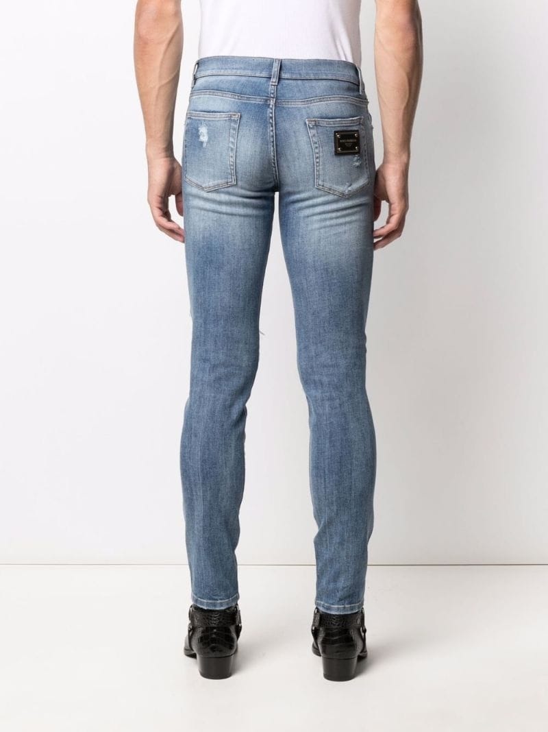 logo-plaque skinny-fit jeans - 4