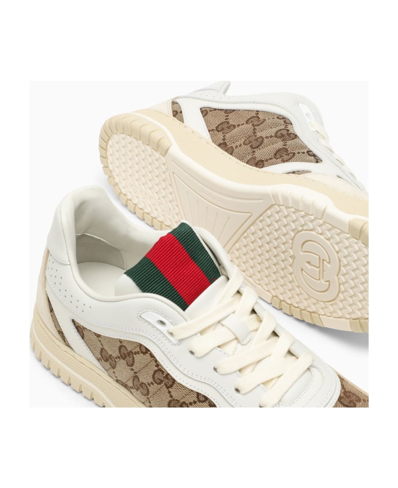 Re-web Sneaker In Ivory/beige/ebony Gg Fabric - 5