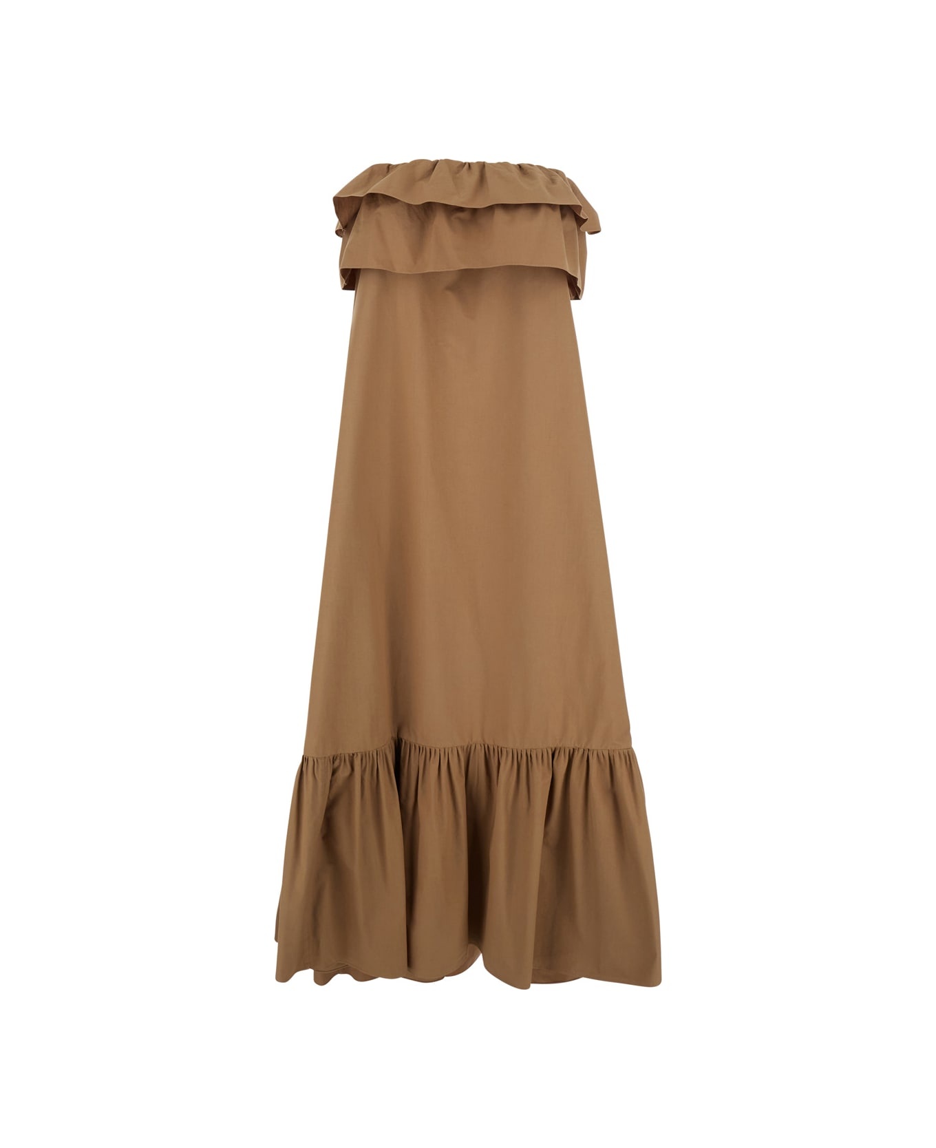 Ruffled Strapless Maxi Dress - 3