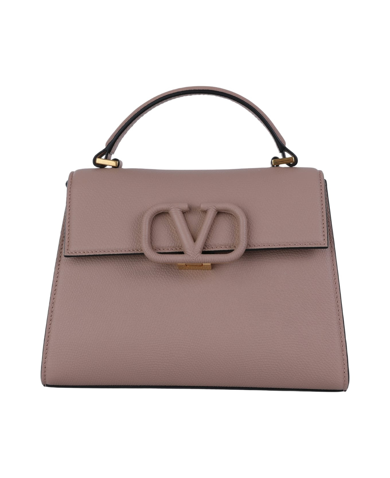 Light Pink Leather Top Handle Bag - 1