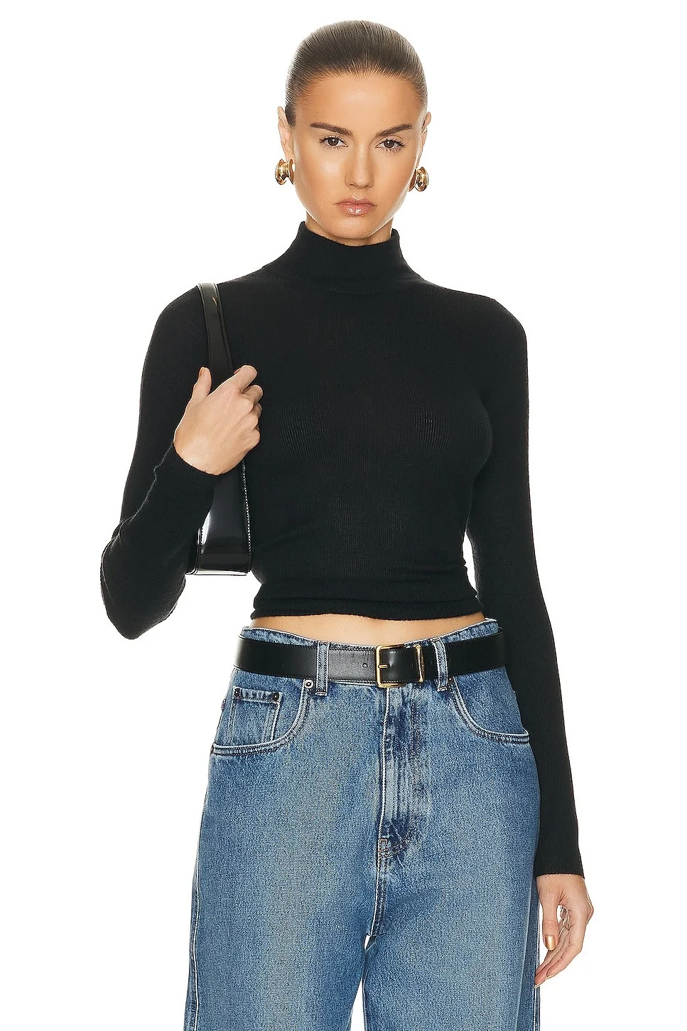 Base Layer Rib Turtleneck Top - 1