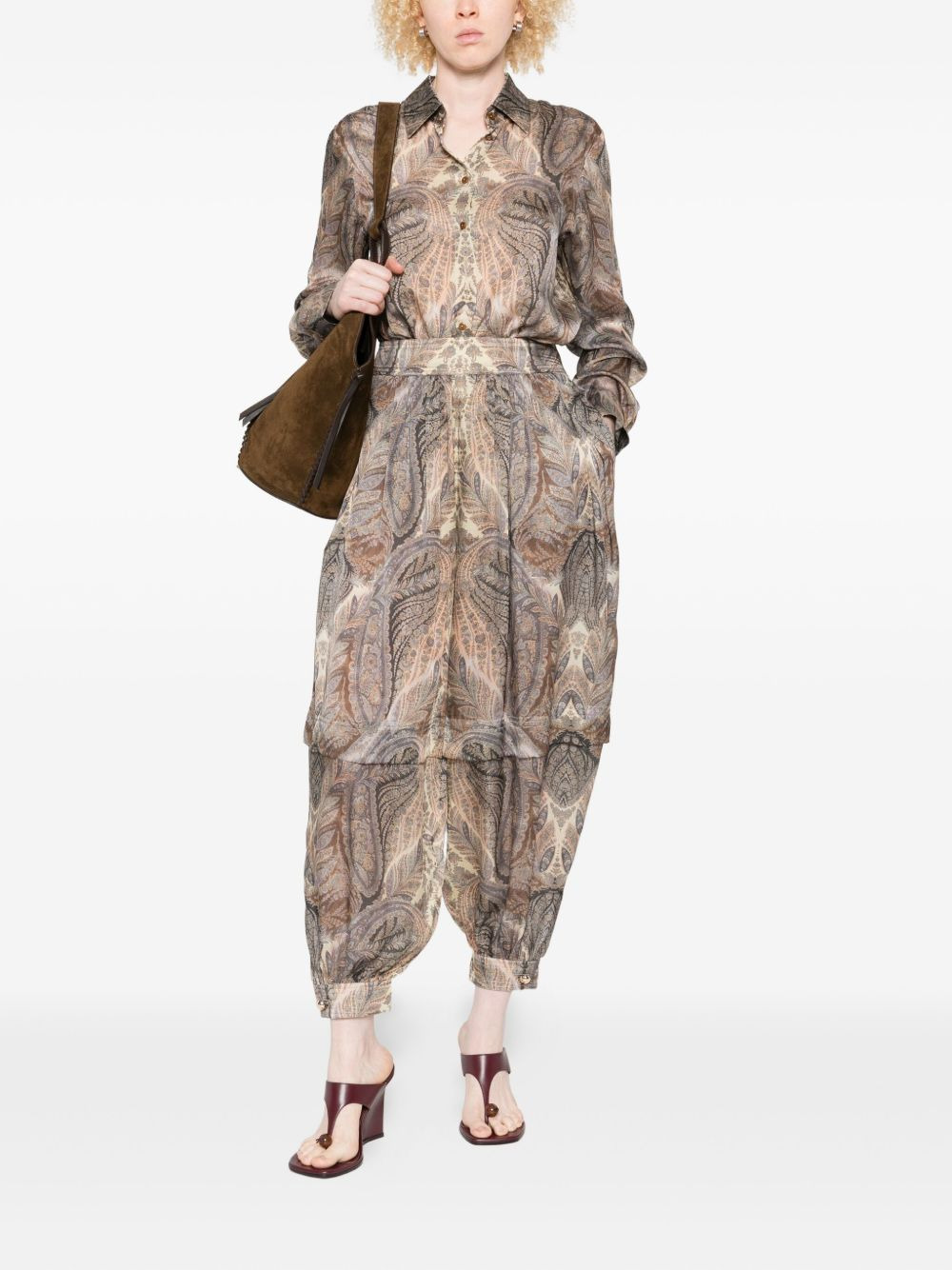 paisley-print front-button shirt - 2