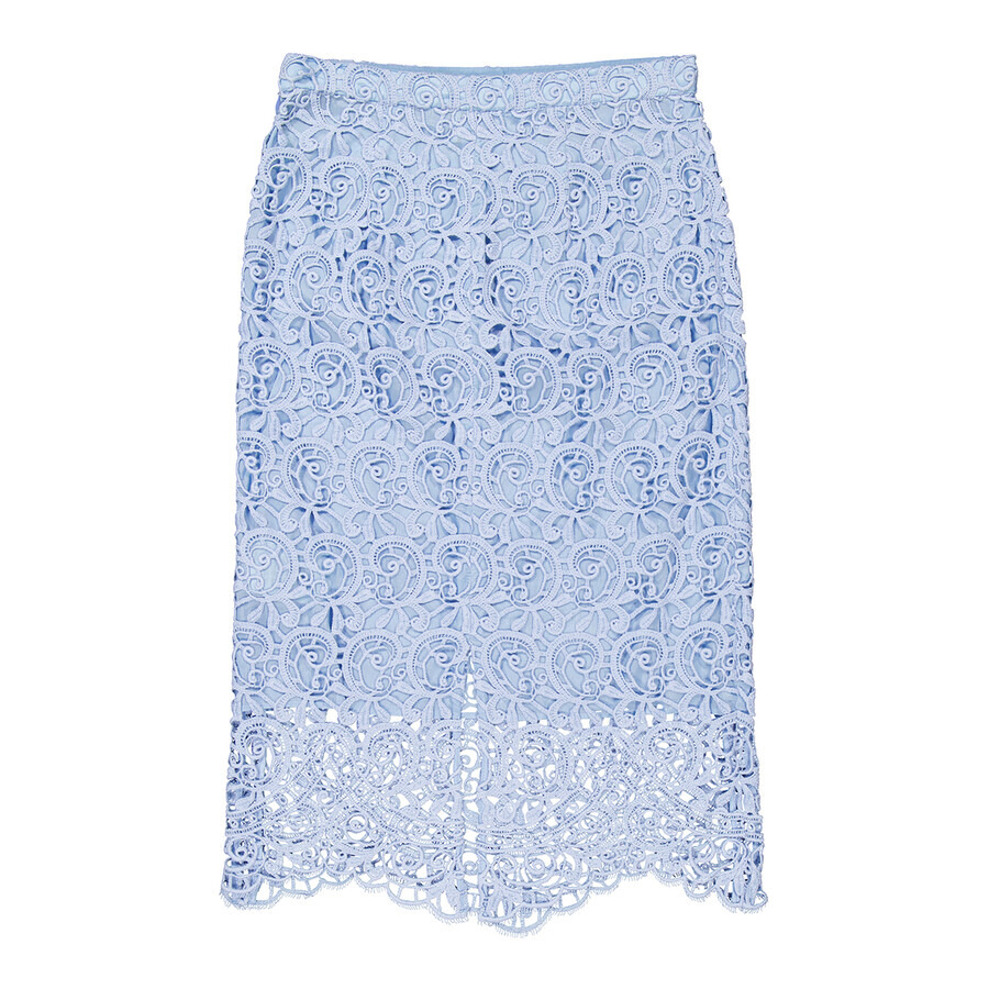 Burberry Lace Embroidery Cotton Blend Pencil Skirt - 7