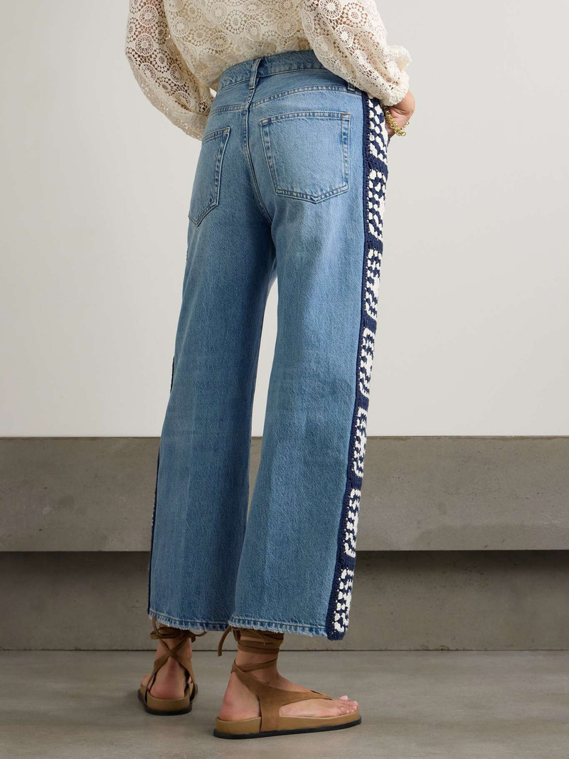 Le Jane cropped crochet-trimmed high-rise straight-leg jeans 4