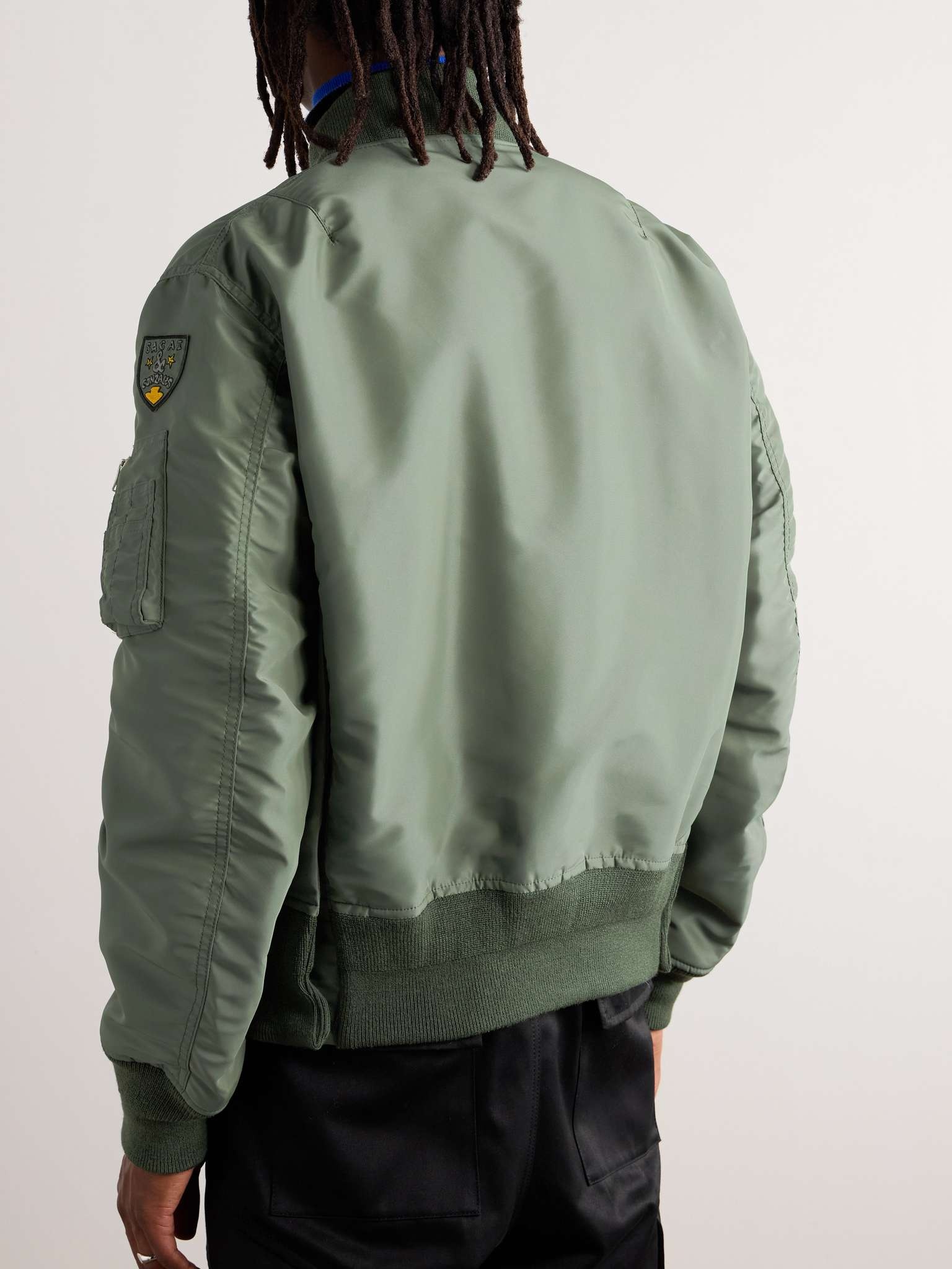 sacai Appliquéd Padded Shell Bomber Jacket | mrporter