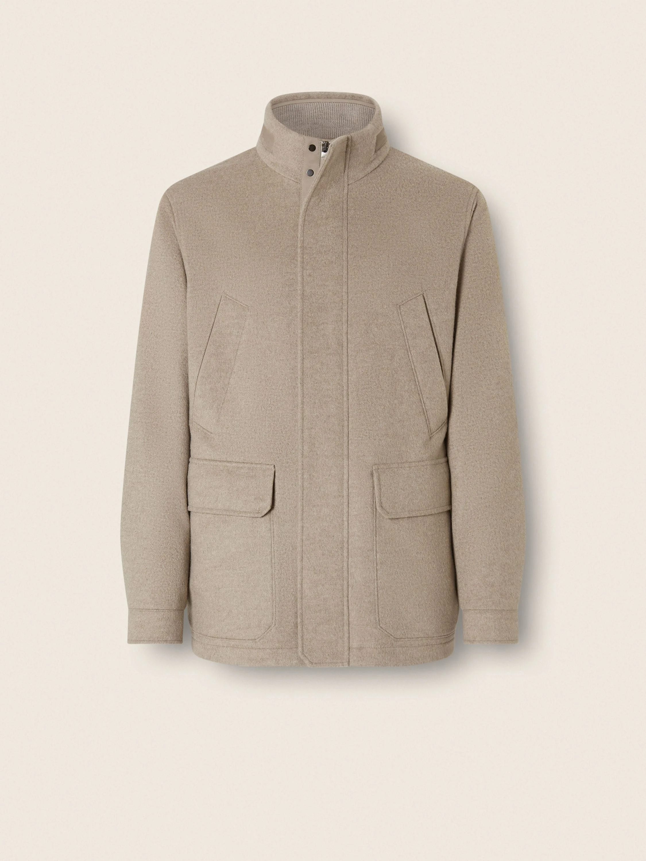 LIGHT TAUPE MÉLANGE OASI CASHMERE ELEMENTS CAR COAT - 1
