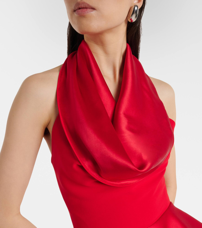 Provocateur halterneck peplum satin gown 4