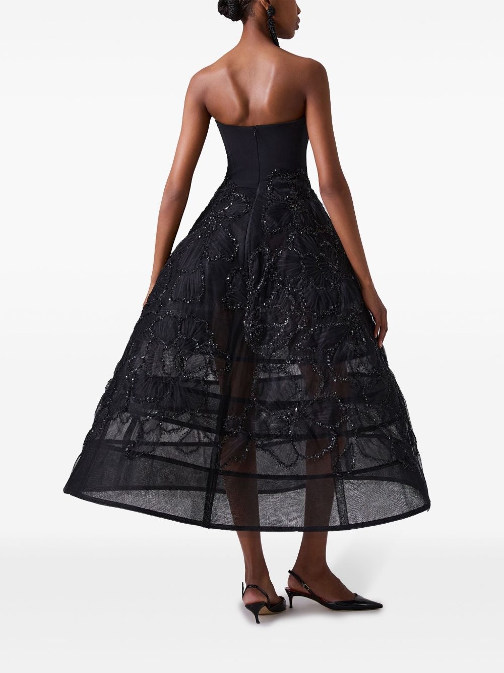 embroidered strapless dress - 3