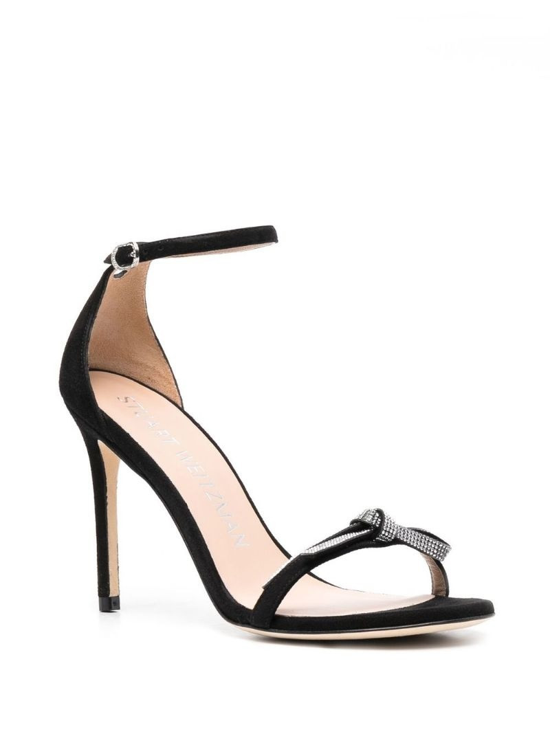 Stuart Weitzman crystal-bow stiletto hells outlook