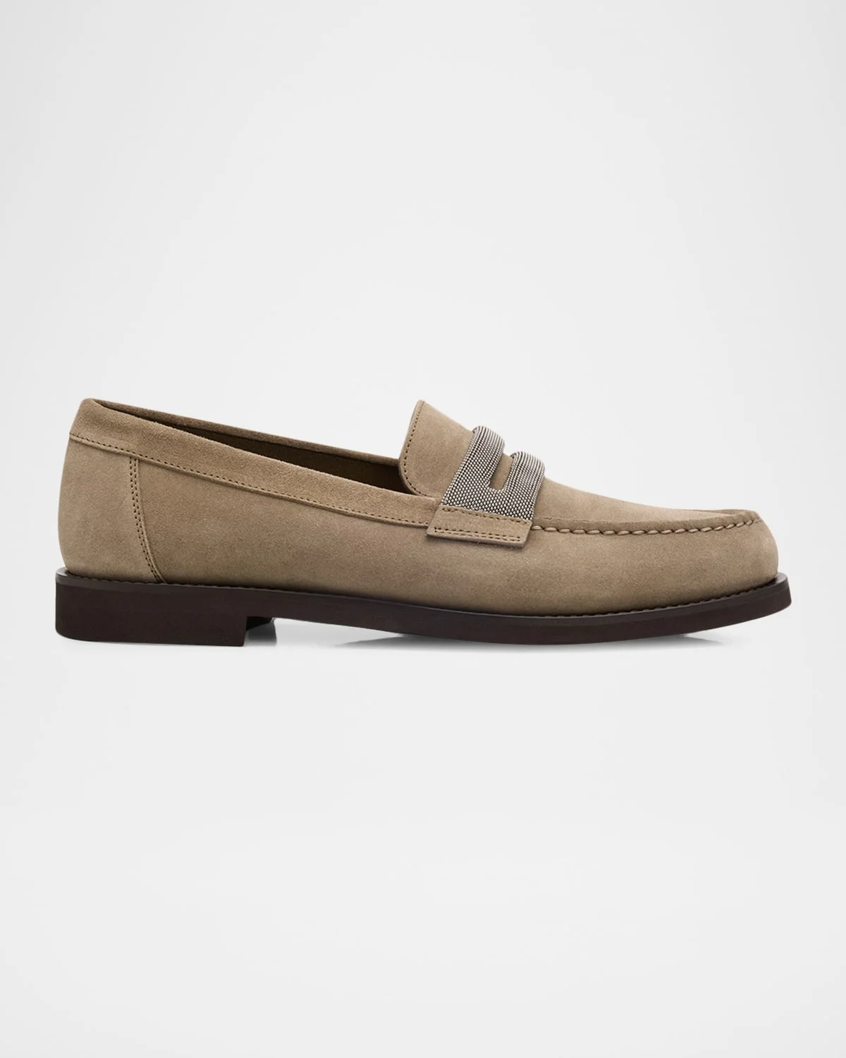 Monili Suede Penny Loafers - 1