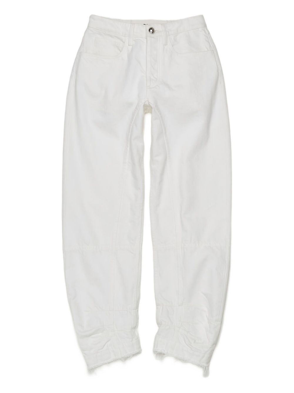 panelled frayed trousers - 1