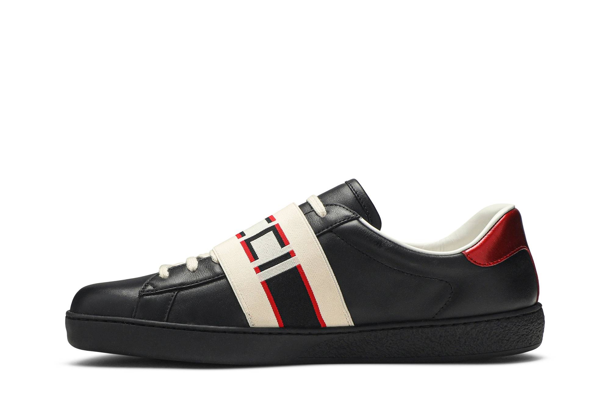 Gucci Ace Stripe Leather 'Black' - 3