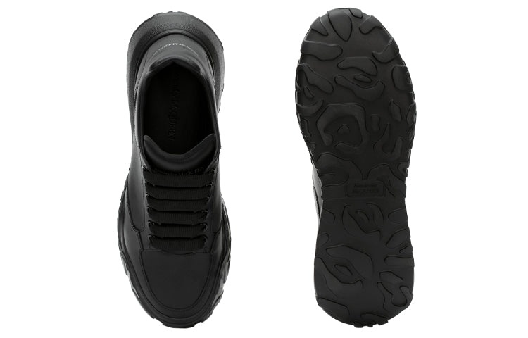 Alexander McQueen Oversized Court Trainer 'Black Leather' 634619WIA981000 - 5