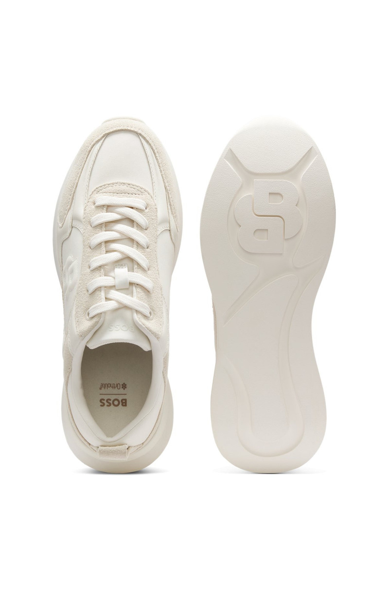 SUEDE-TRIM TRAINERS IN FAUX LEATHER 5