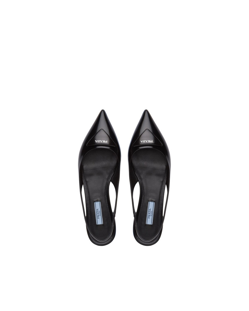 Brushed leather slingback ballerinas 4