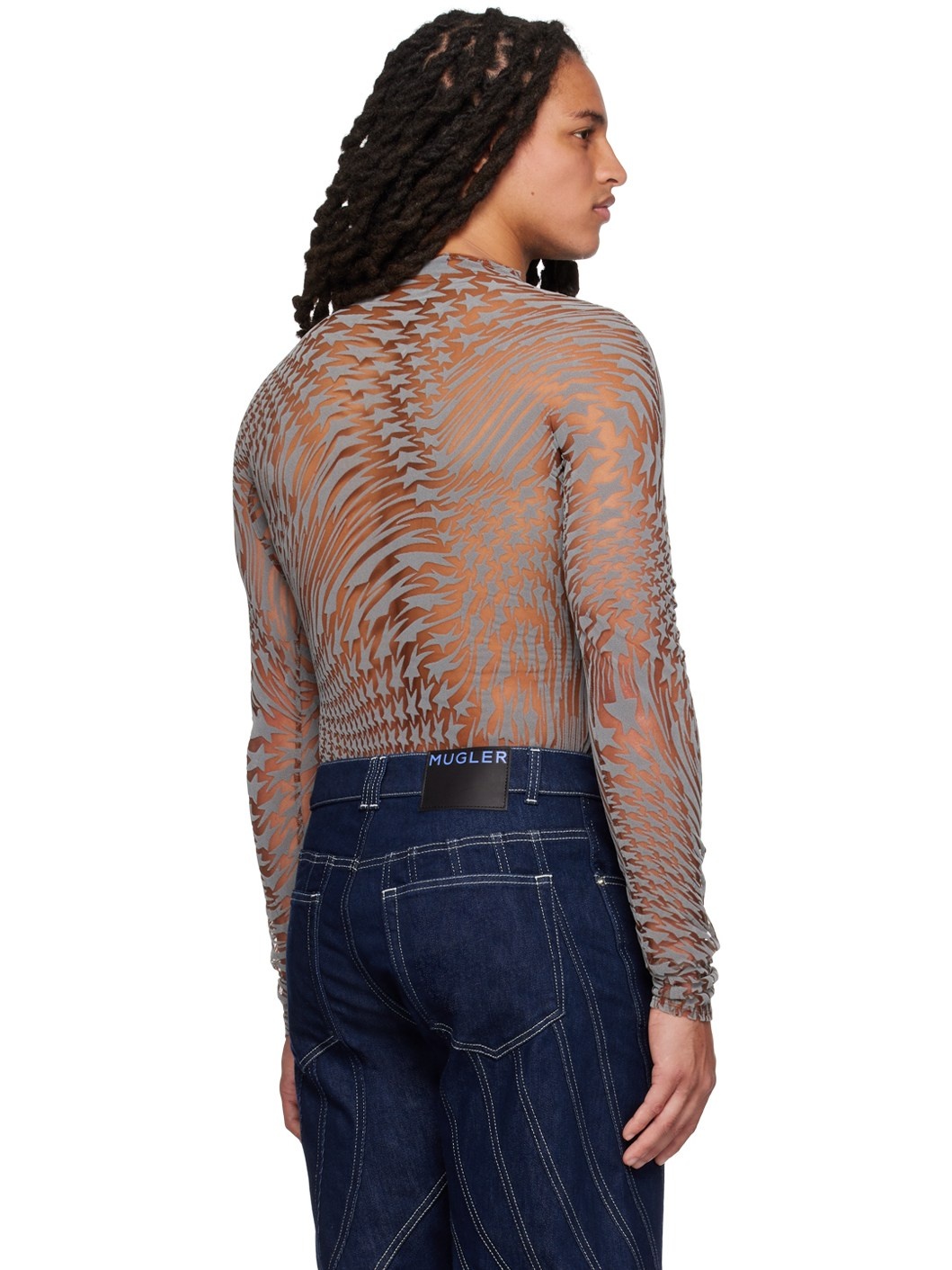 Tan & Gray Star Turtleneck - 3