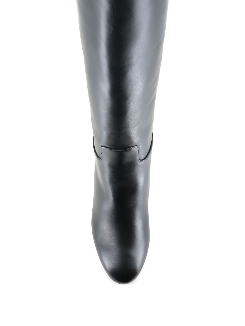 leather block-heel knee-high boots - 4