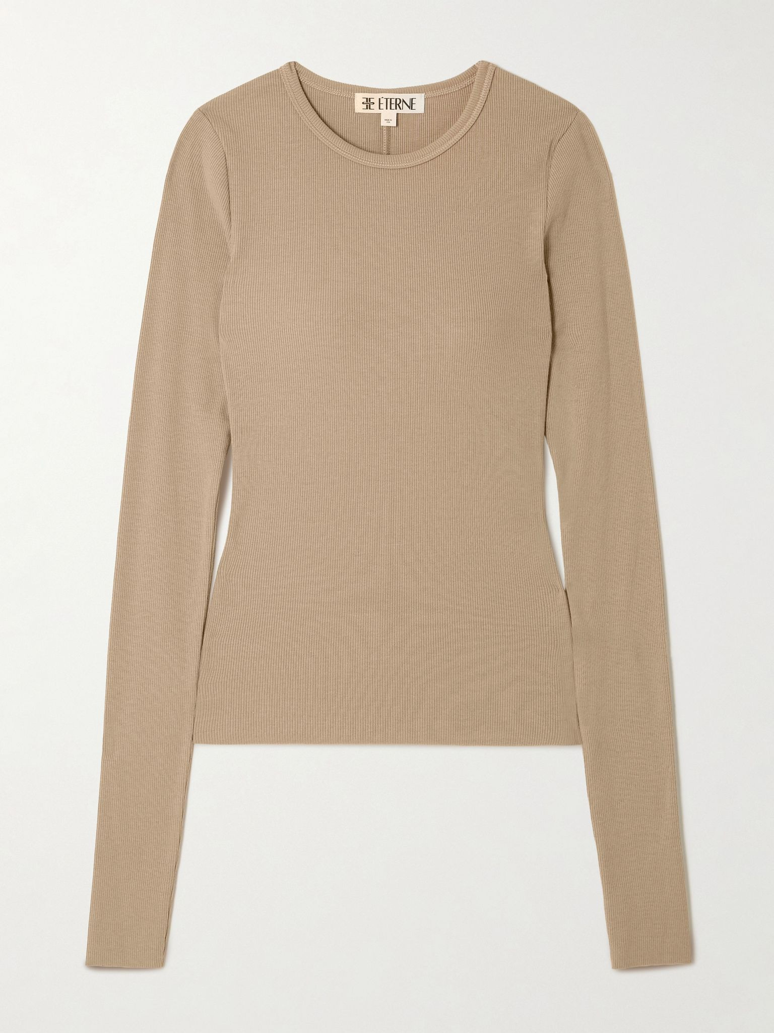 Ribbed jersey T-shirt Camel - 1