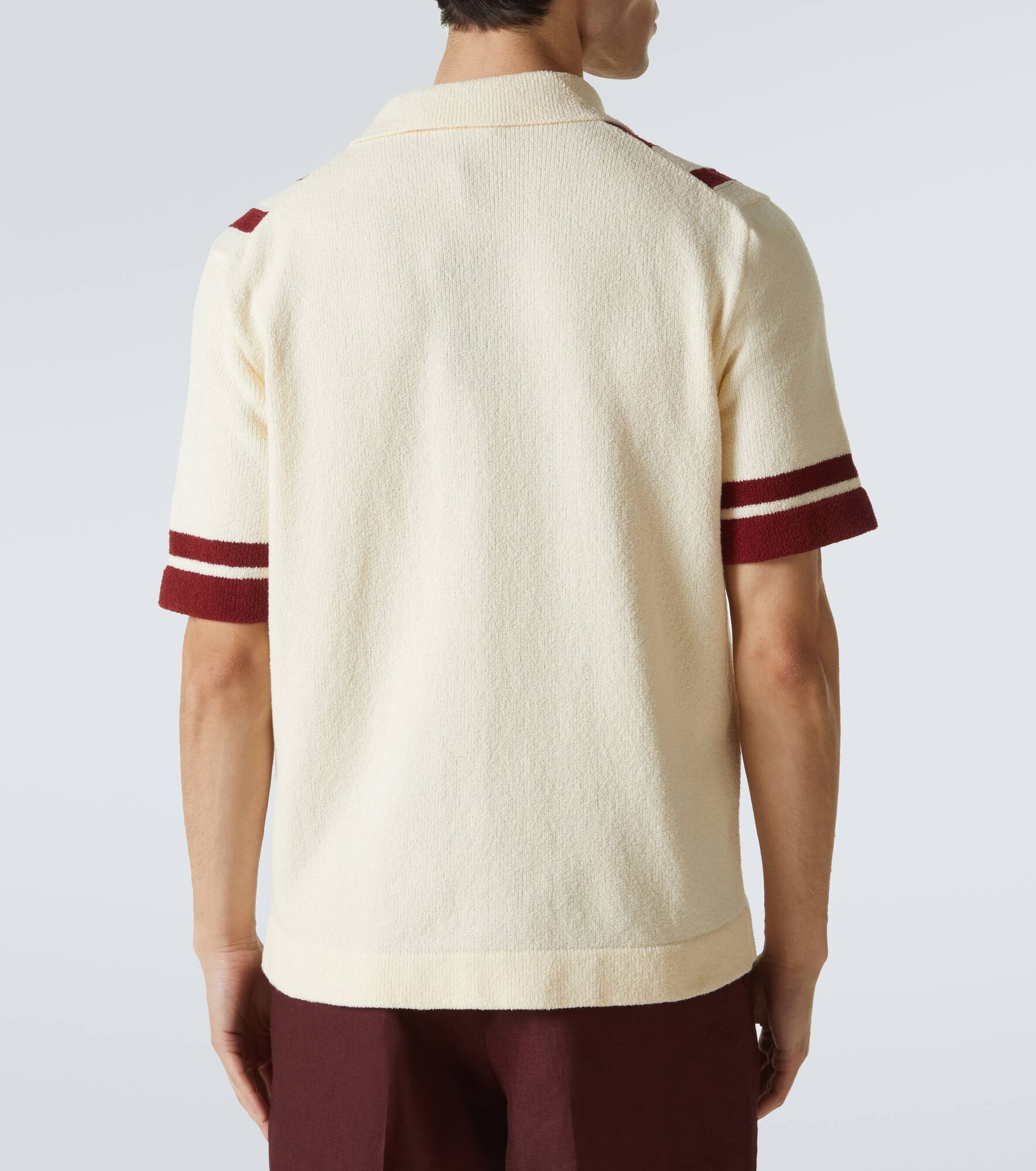 Striped terry bowling shirt - 4