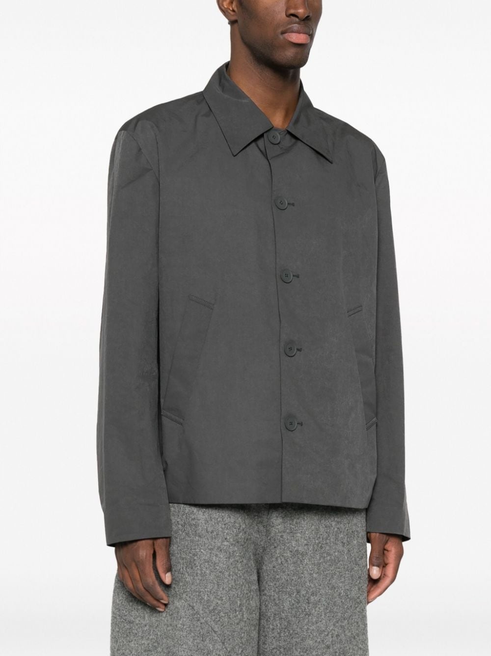 point-collar shirt jacket - 3
