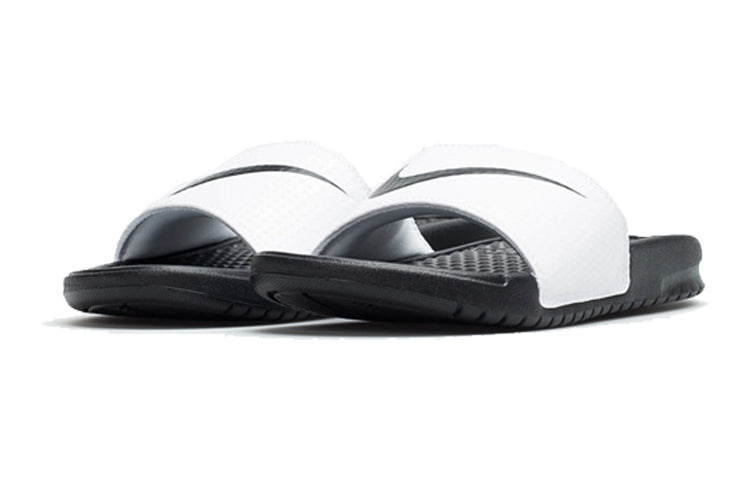 (WMNS) Nike KLAPKI Benassi Swoosh 'Black White' 312432-102 - 4