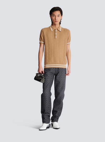 Balmain PB Labyrinth wool polo shirt outlook