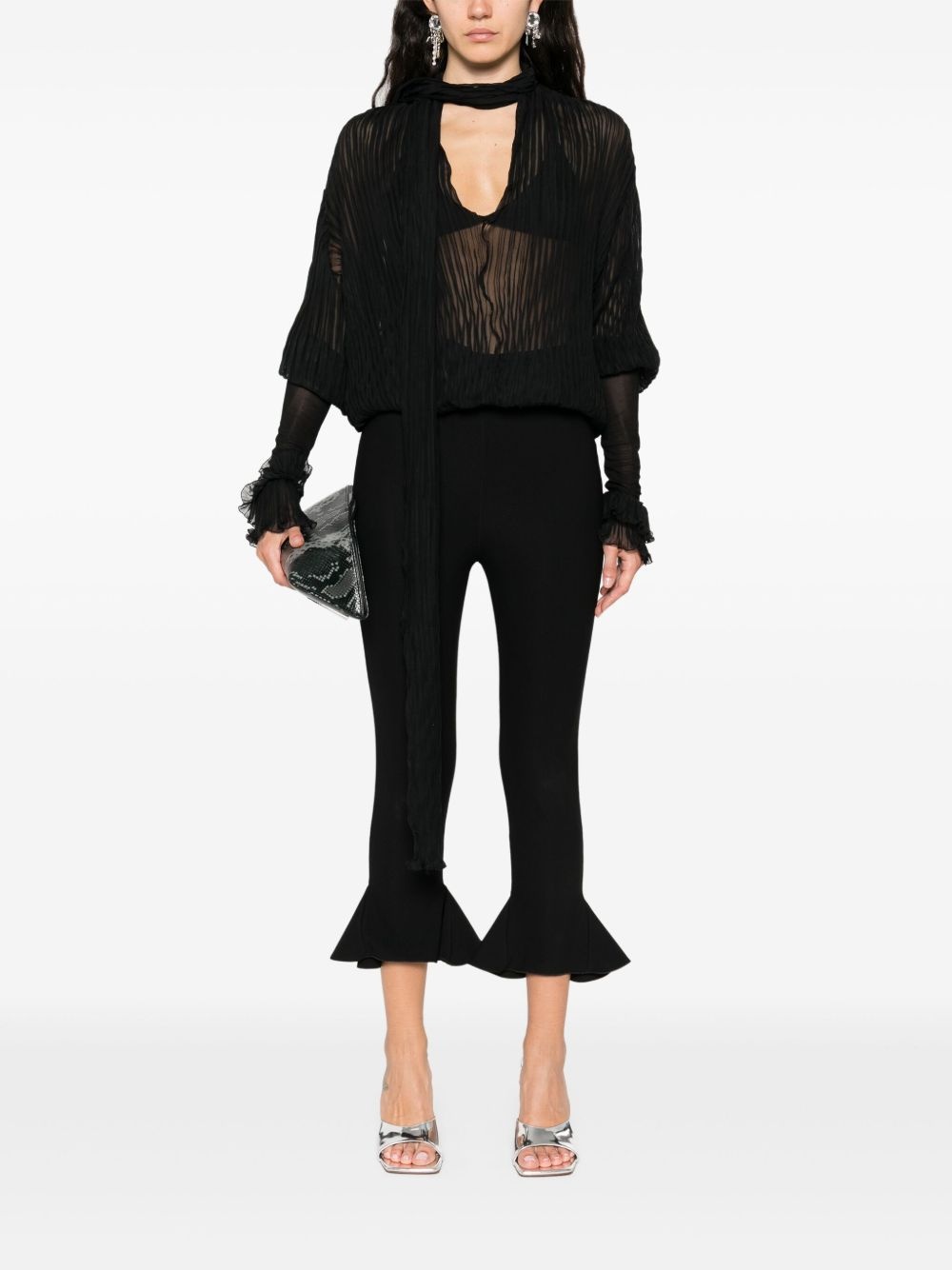 pleated silk blouse - 2