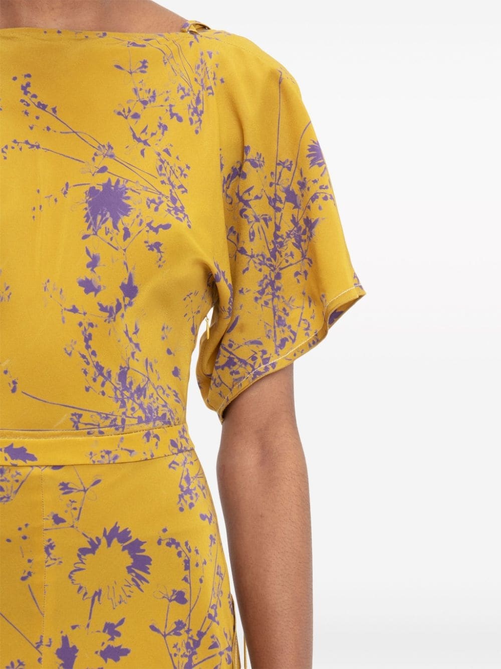 floral-print silk dress - 5