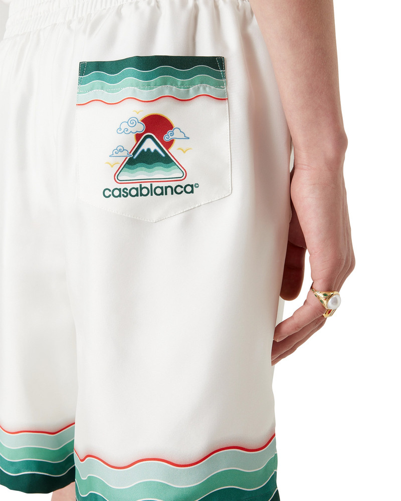 CASABLANCA Montagne Ondulee Silk Shorts | Casablanca Paris outlook