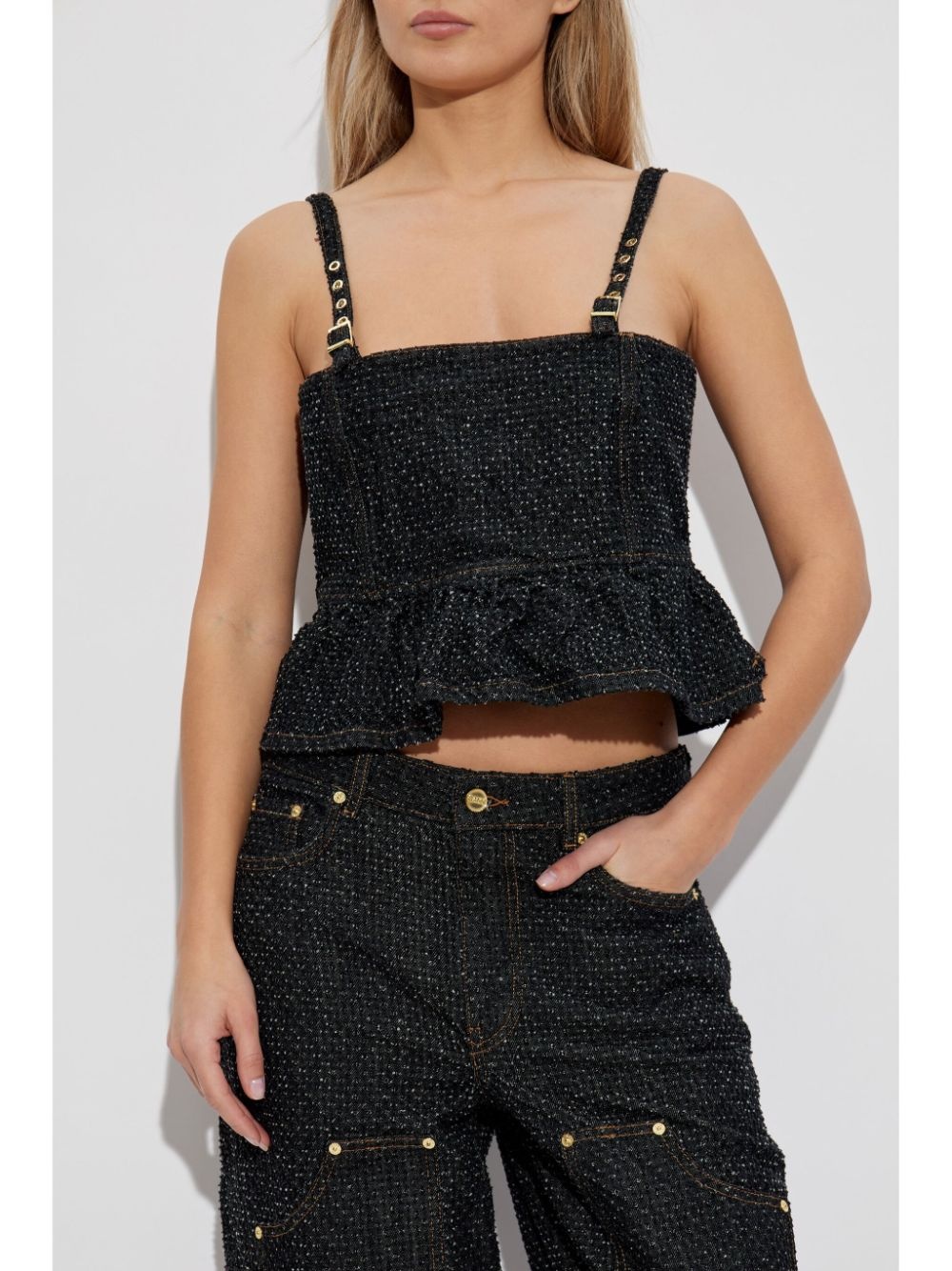 peplum denim top - 3