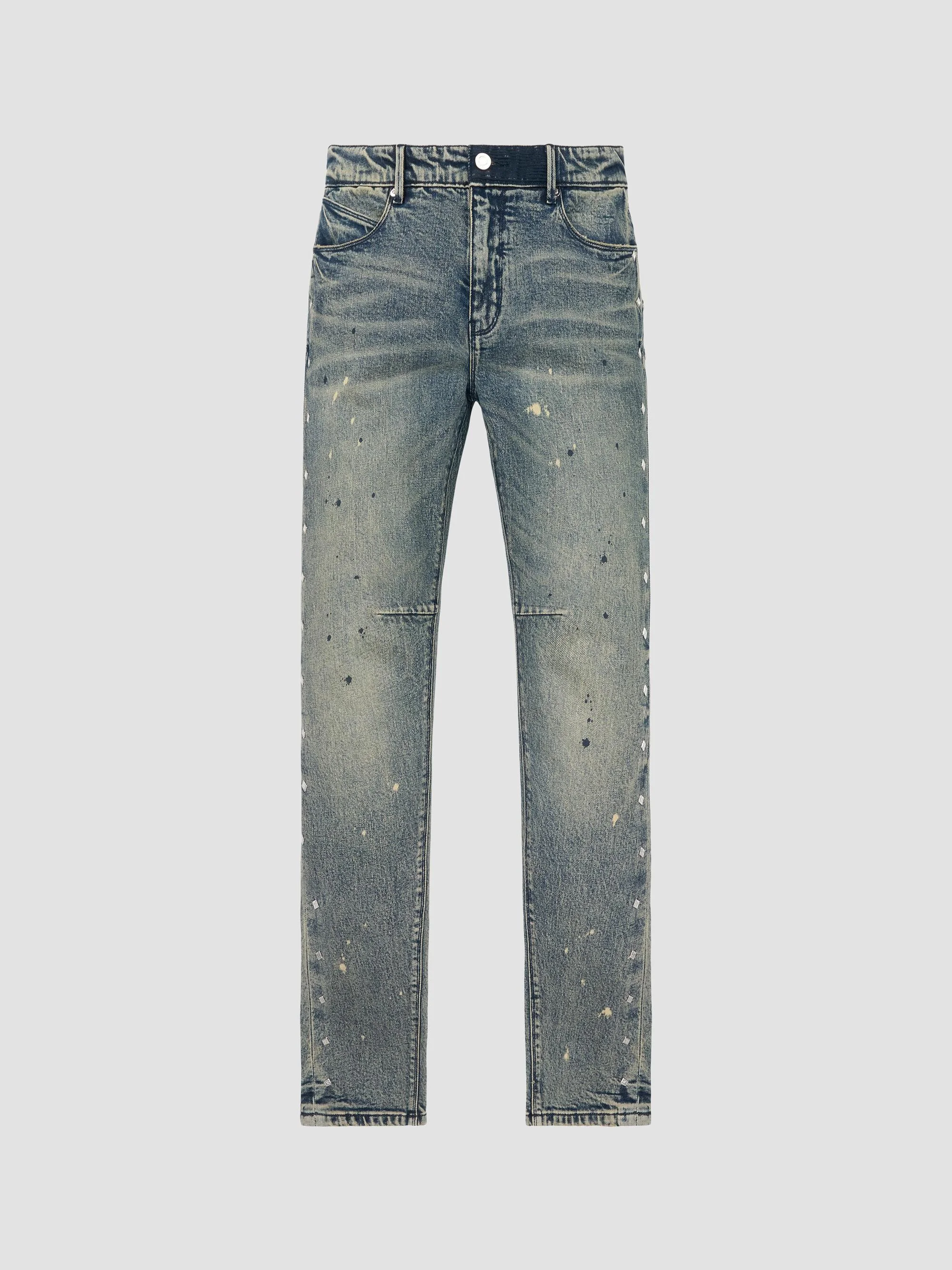 Men's Curva Ultra Bryant Studded Skinny Jeans - Marine Paint Stud - 1