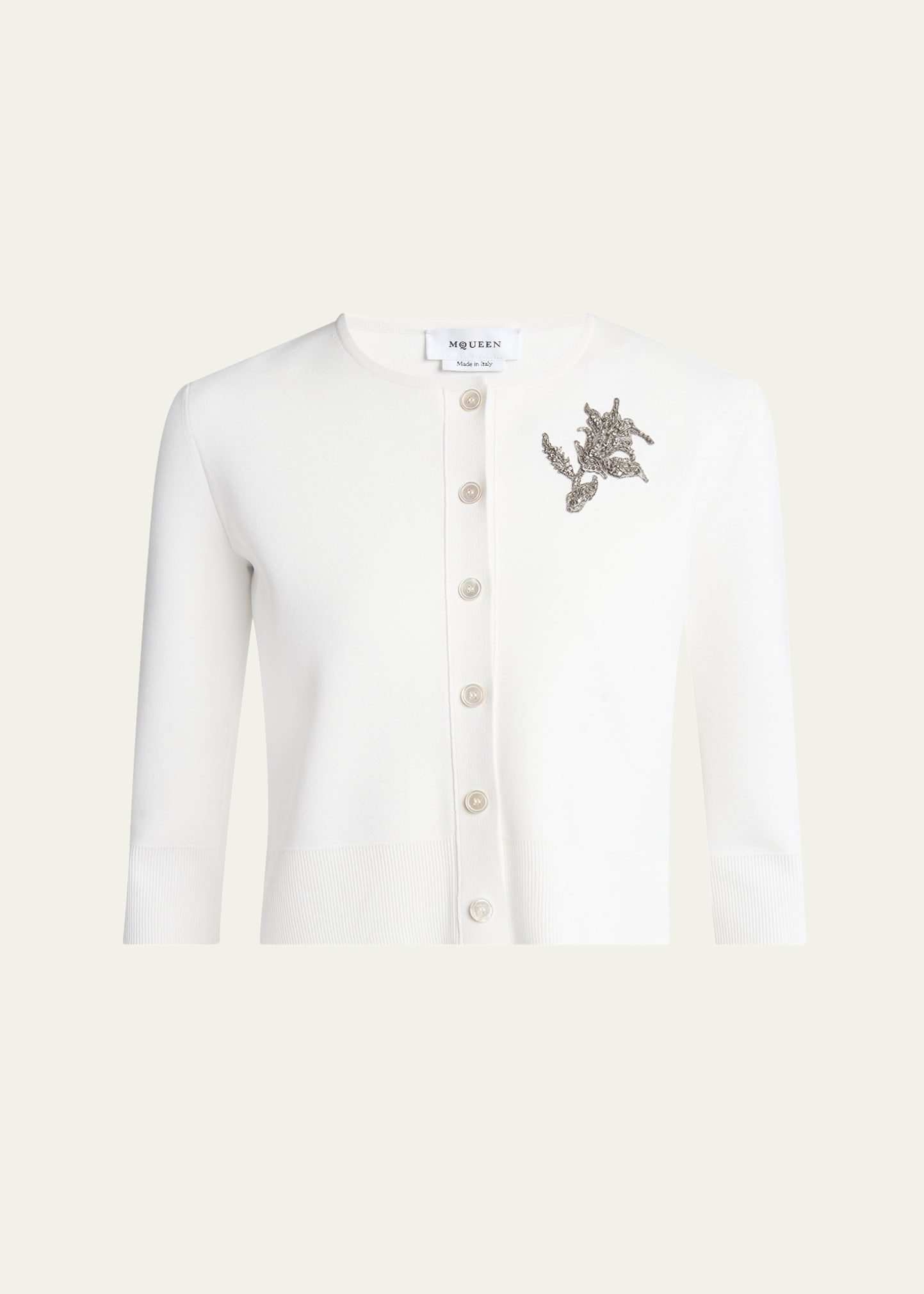 Floral Crystal Knit Cardigan - 1