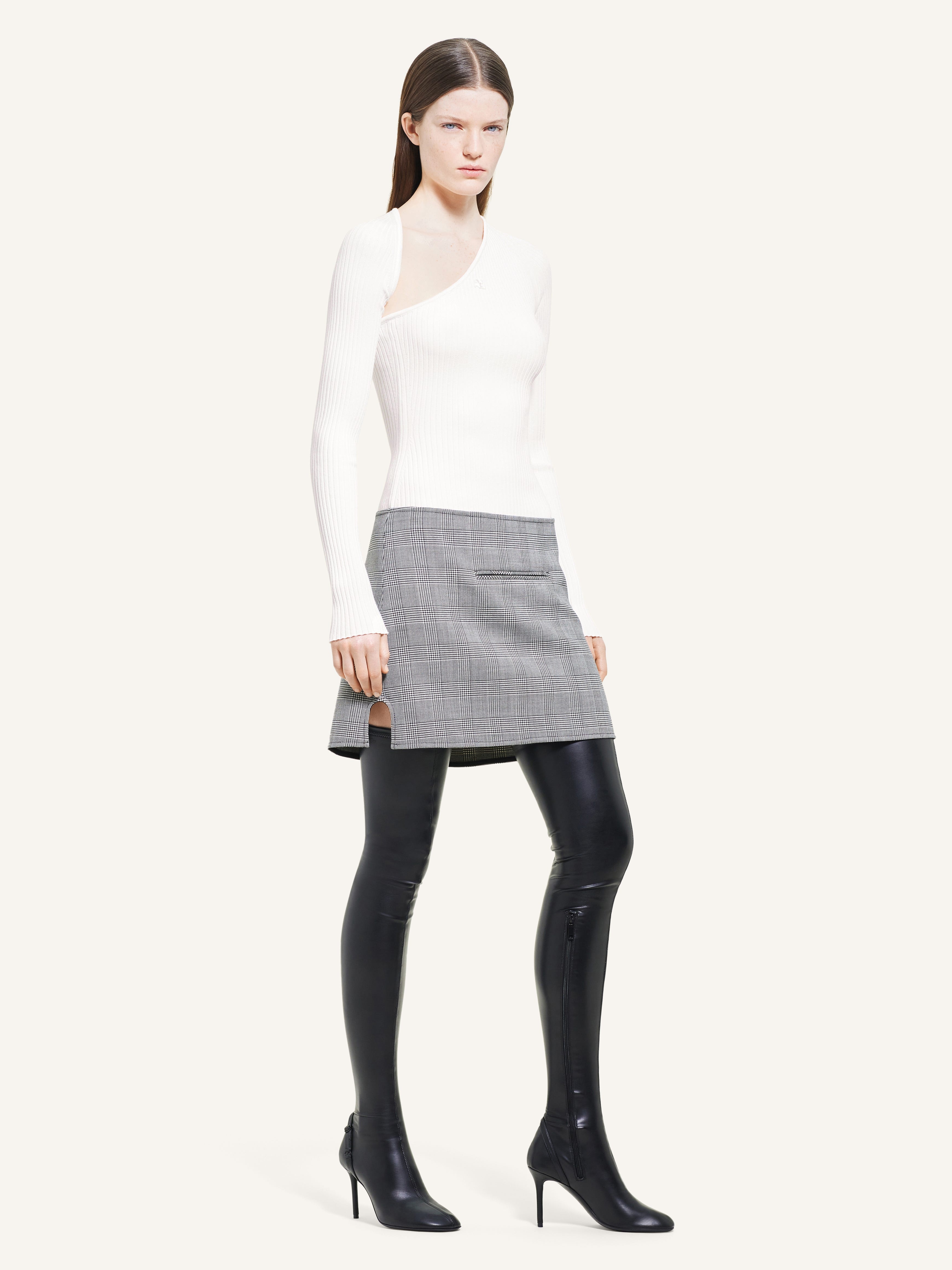 OBLIQUE PRINCE OF WALES MINI SKIRT - 3