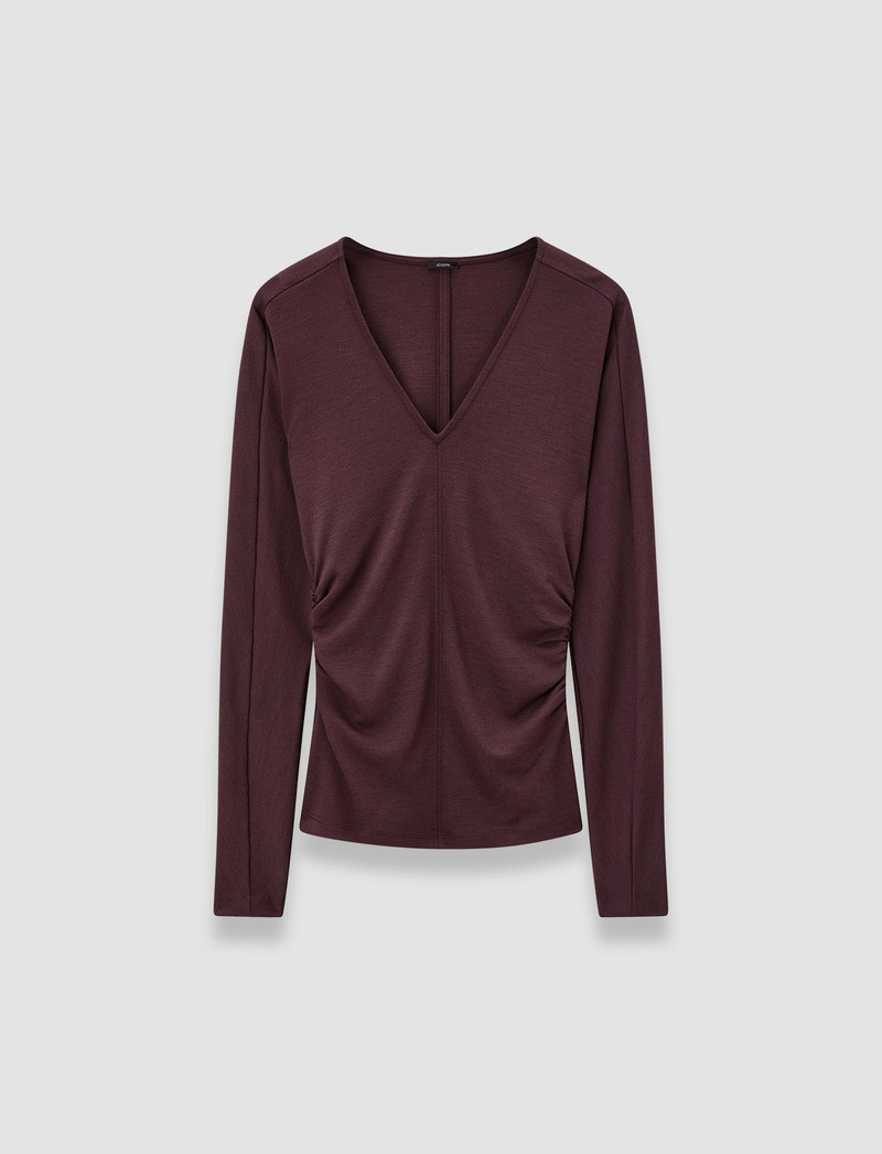 Wool Jersey V Neck Top 1