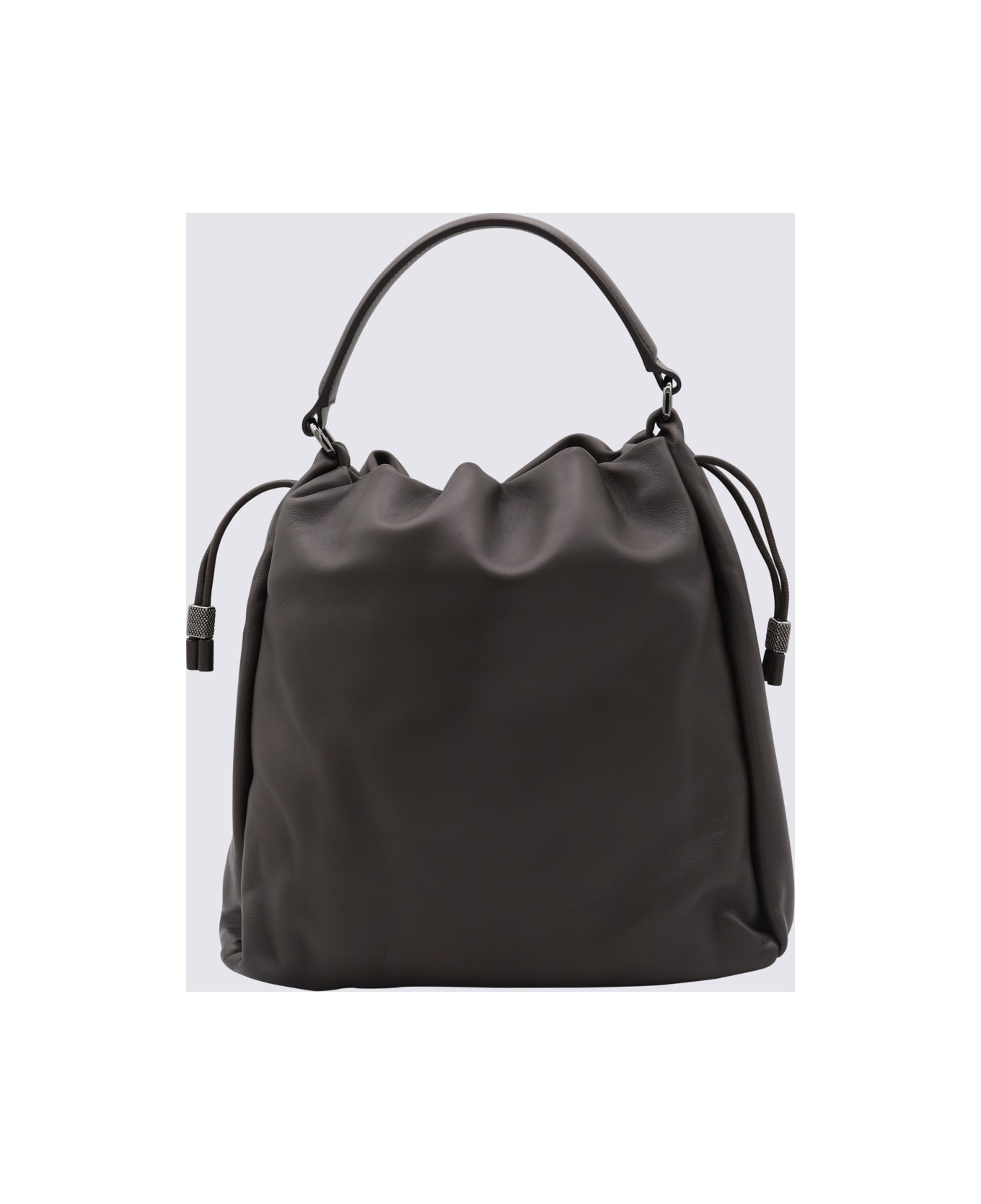 Dark Grey Leather Crossbody Bag - 2
