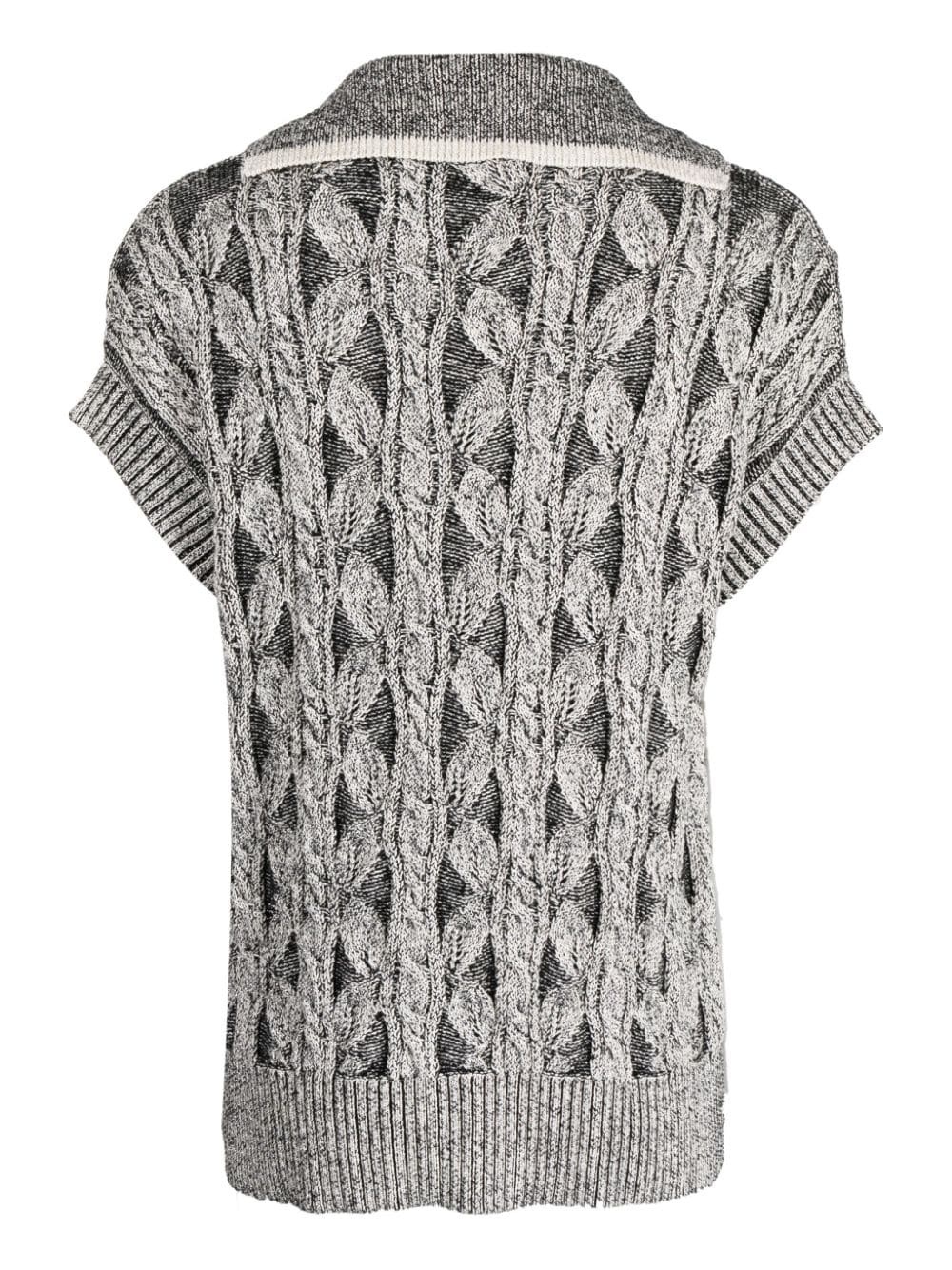 chunky-knit V-neck top - 2