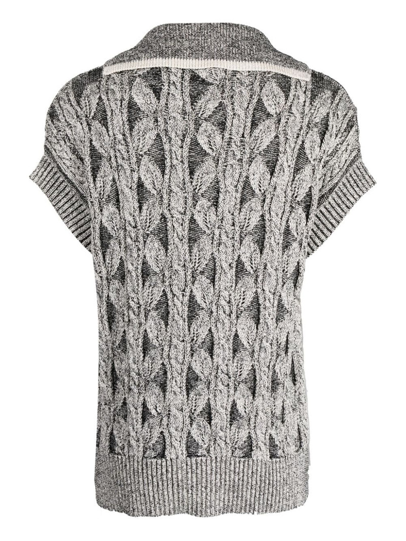 Kiko Kostadinov chunky-knit V-neck top outlook