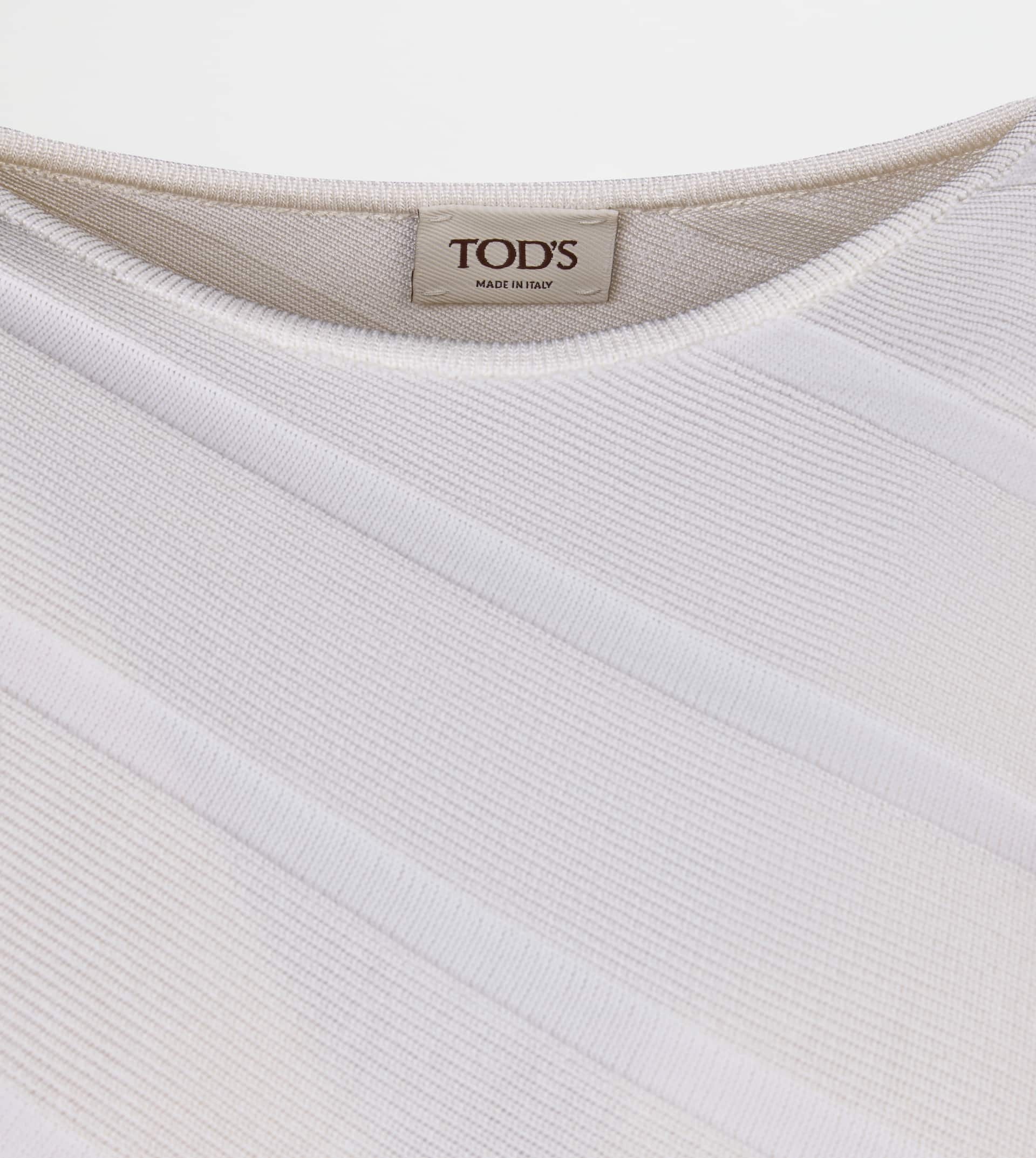 ASYMMETRICAL DRESS IN VISCOSE - WHITE - 7
